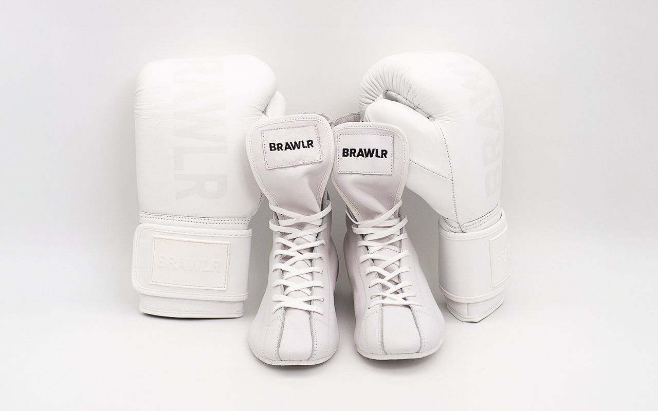 BRAWLR boksset wit handschoenen en schoenen