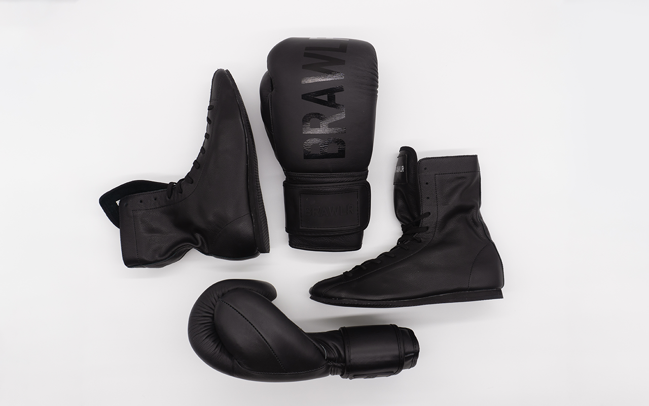 BRAWLR boksset zwart handschoenen en schoenen1